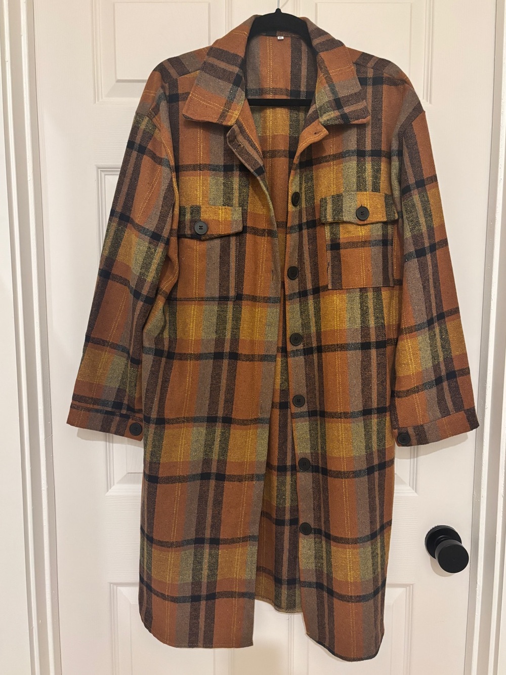 🤎 Plaid Wool-Blend Long Shacket 🤎